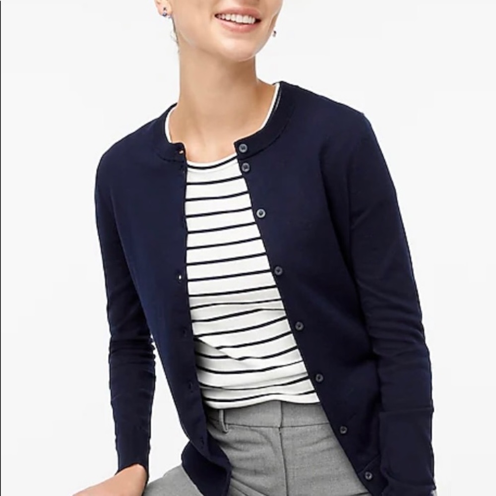 J. Crew | Classic Wool Cardigan Sweater | Navy